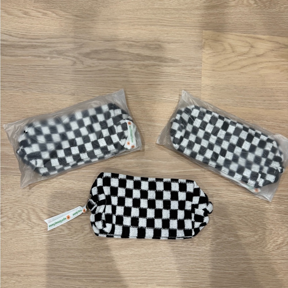 Checkered Black and White Pouches